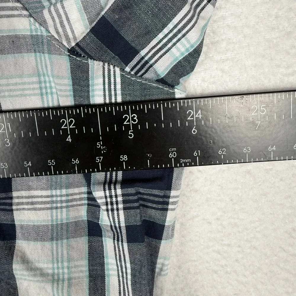 Columbia Button Down Shirt Mens XL Blue Plaid Short Sleeve Regular Fit AM9132